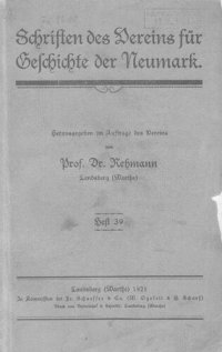 cover of the book Schriften des Vereins für Geschichte der Neumark