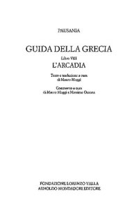 cover of the book Guida della Grecia. Libro VIII. L'Arcadia. Testo greco a fronte