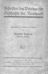 cover of the book Schriften des Vereins für Geschichte der Neumark