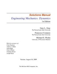 cover of the book Engineering Mechanics_ Dynamics, 1st Ed Solutions Manual