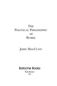 cover of the book The Political Philosophy of Burke