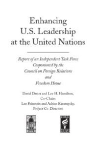 cover of the book Enhancing U.S. Leadership at the United Nations : Report of an Independent Task Force Cosponsored by the Council on Foreign Relations and Freedom House