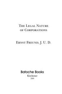 cover of the book The Legal Nature of Corporations