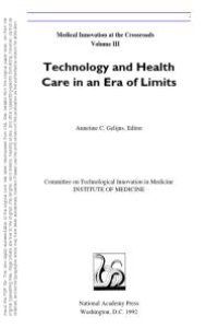 cover of the book Technology and Health Care in an Era of Limits