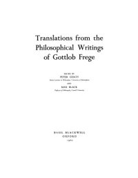 cover of the book Translations from the Philosophical Writings of Gottlob Frege