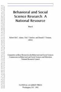 cover of the book Behavioral and Social Science Research : A National Resource, Part I