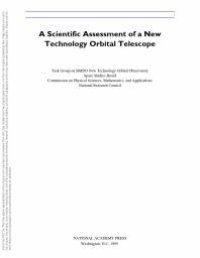 cover of the book Scientific Assessment of a New Technology Orbital Telescope