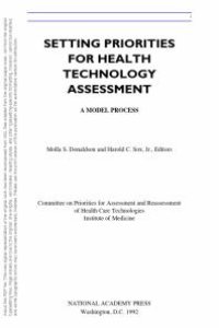 cover of the book Setting Priorities for Health Technologies Assessment : A Model Process