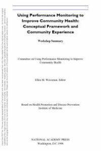 cover of the book Using Performance Monitoring to Improve Community Health : Conceptual Framework and Community Experience