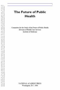 cover of the book The Future of Public Health