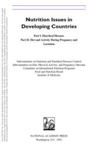 cover of the book Nutrition Issues in Developing Countries : Part I: Diarrheal Diseases, Part II: Diet and Activity During Pregnancy and Lactation