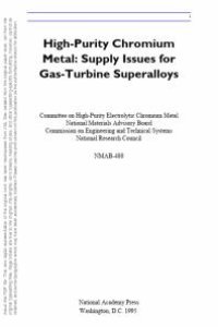 cover of the book High-Purity Chromium Metal : Supply Issues for Gas-Turbine Superalloys