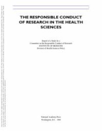 cover of the book The Responsible Conduct of Research in the Health Sciences