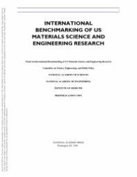 cover of the book International Benchmarking of US Materials Science and Engineering Research