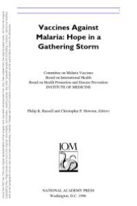 cover of the book Vaccines Against Malaria