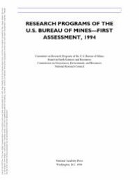 cover of the book Research Programs of the U.S. Bureau of Mines : First Assessment, 1994