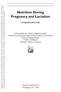 cover of the book Nutrition During Pregnancy and Lactation : An Implementation Guide