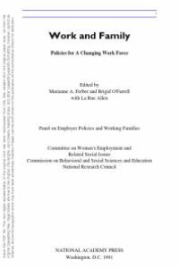 cover of the book Work and Family : Policies for a Changing Work Force