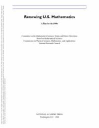 cover of the book Renewing U. S. Mathematics : A Plan for The 1990s