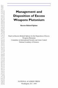 cover of the book Management and Disposition of Excess Weapons Plutonium : Reactor-Related Options