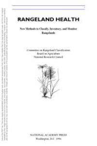 cover of the book Rangeland Health : New Methods to Classify, Inventory, and Monitor Rangelands