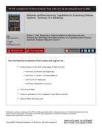 cover of the book Materials and Manufacturing Capabilities for Sustaining Defense Systems : Summary of a Workshop