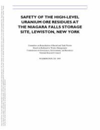 cover of the book Safety of the High-Level Uranium Ore Residues at the Niagara Falls Storage Site, Lewiston, New York