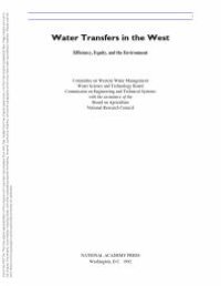 cover of the book Water Transfers in the West : Efficiency, Equity, and the Environment