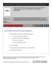 cover of the book Review of NOAA Working Group Report on Maintaining the Continuation of Long-Term Satellite Total Solar Irradiance Observation