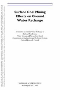 cover of the book Surface Coal Mining Effects on Ground Water Recharge