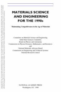 cover of the book Materials Science and Engineering for The 1990s : Maintaining Competitiveness in the Age of Materials