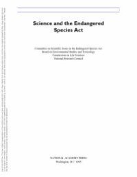 cover of the book Science and the Endangered Species Act