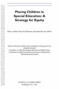 cover of the book Placing Children in Special Education : A Strategy for Equity