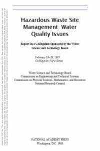 cover of the book Hazardous Waste Site Management : Water Quality Issues