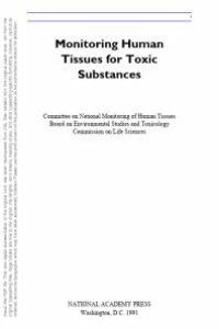 cover of the book Monitoring Human Tissues for Toxic Substances