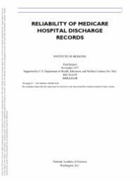 cover of the book Reliability of Medicare Hospital Discharge Records : Report of a Study