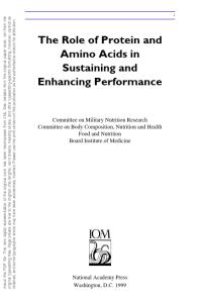 cover of the book The Role of Protein and Amino Acids in Sustaining and Enhancing Performance