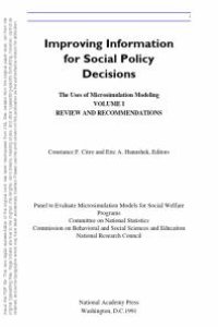 cover of the book Improving Information for Social Policy Decisions -- the Uses of Microsimulation Modeling : Volume I, Review and Recommendations