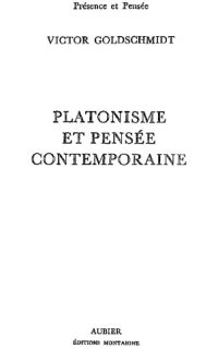 cover of the book Platonisme et pensée contemporaine