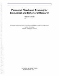 cover of the book Personnel Needs and Training for Biomedical and Behavioral Research : 1983 Report