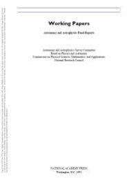 cover of the book Working Papers : Astronomy and Astrophysics Panel Reports