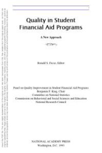 cover of the book Quality in Student Financial Aid Programs : A New Approach