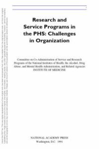 cover of the book Research and Service Programs in the PHS : Challenges in Organization