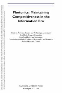 cover of the book Photonics : Maintaining Competitiveness in the Information Era