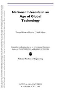 cover of the book National Interests in an Age of Global Technology