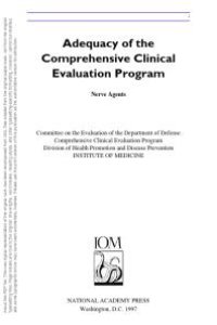 cover of the book Adequacy of the Comprehensive Clinical Evaluation Program : Nerve Agents