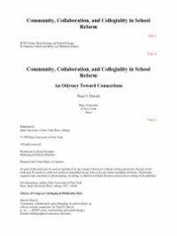 cover of the book Community, Collaboration, and Collegiality in School Reform : An Odyssey Toward Connections