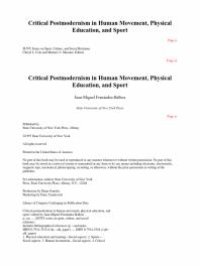 cover of the book Critical Postmodernism in Human Movement, Physical Education, and Sport