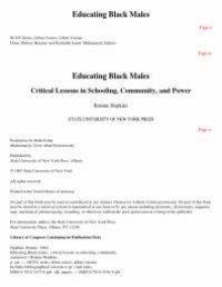 cover of the book Educating Black Males : Critical Lessons in Schooling, Community, and Power