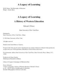 cover of the book A Legacy of Learning : A History of Western Education